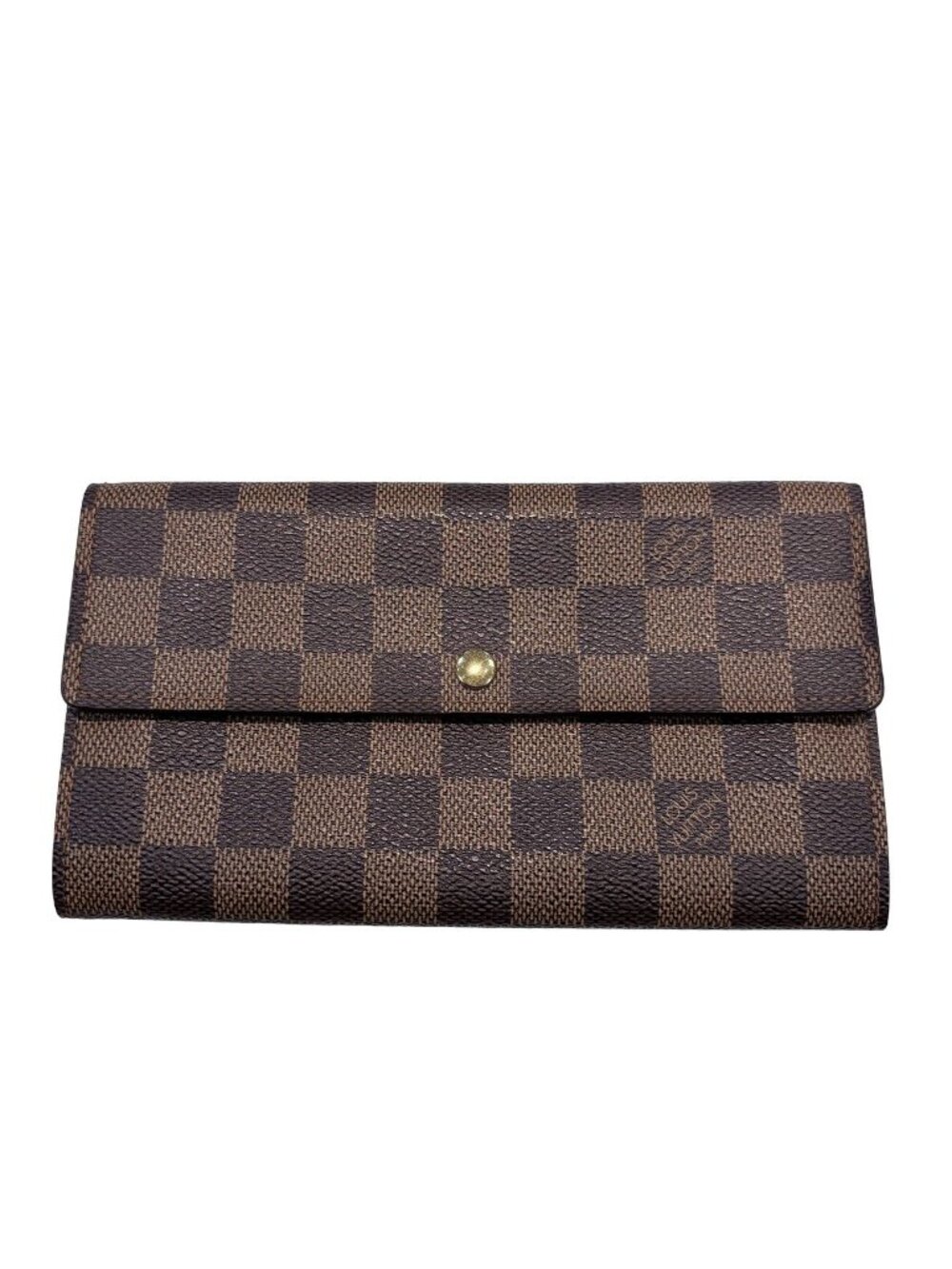 Louis Vuitton Pochette Porte Monnaie Credit Damier Wallet Canvas Brown